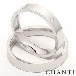 Brillant trauringe aus 14 Karat Weißgold 0,025 ct - set