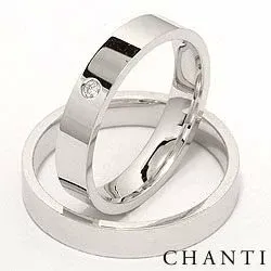 Brillant trauringe aus 14 Karat Weißgold 0,025 ct - set