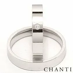 Brillant trauringe aus 14 Karat Weißgold 0,025 ct - set