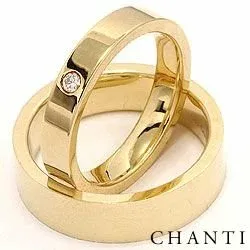 Diamant trauringe aus 14 Karat Gold 0,05 ct - set