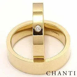 Diamant trauringe aus 14 Karat Gold 0,05 ct - set