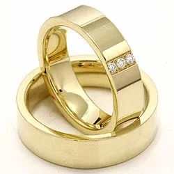 Trauringe aus 14 Karat Gold 0,018 ct - set