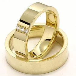 Trauringe aus 14 Karat Gold 0,018 ct - set