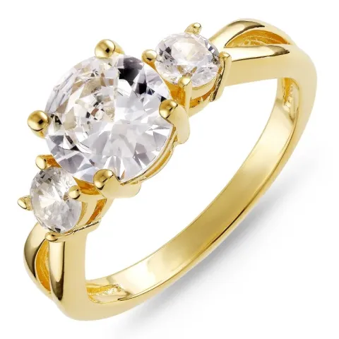 Zirkon Ring aus vergoldetem Sterlingsilber