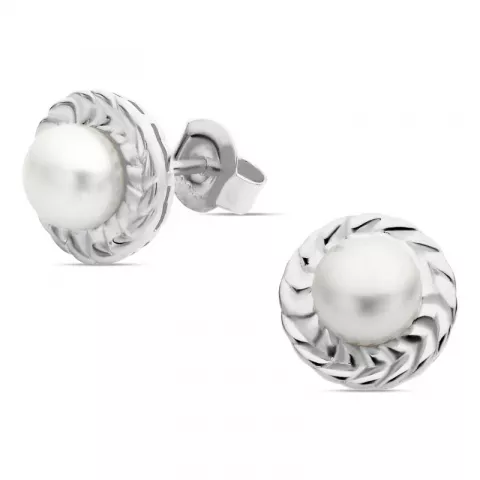 Perle Ohrringe in rhodiniertem Silber