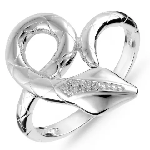 Schlange Zirkon Ring aus rhodiniertem Silber