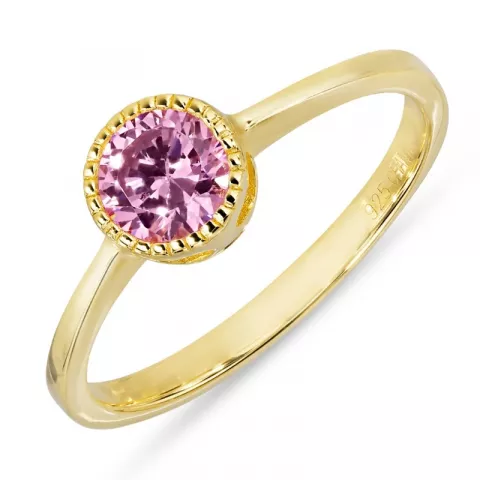 pink Zirkon Ring aus vergoldetem Sterlingsilber