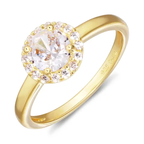 Zirkon Ring aus vergoldetem Sterlingsilber