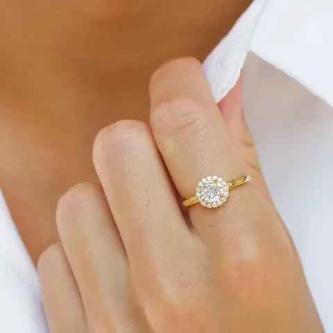 Zirkon Ring aus vergoldetem Sterlingsilber