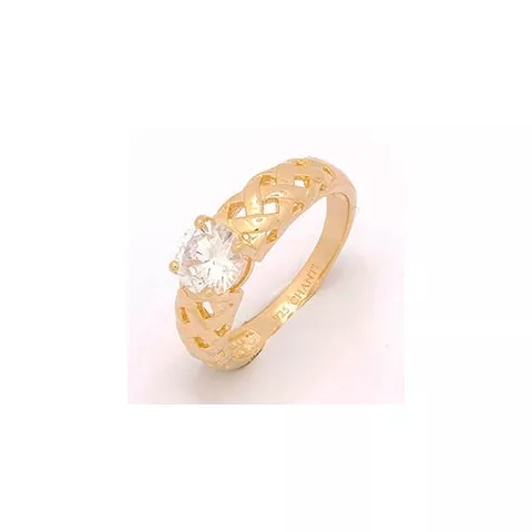Zirkon Ring aus vergoldetem Sterlingsilber