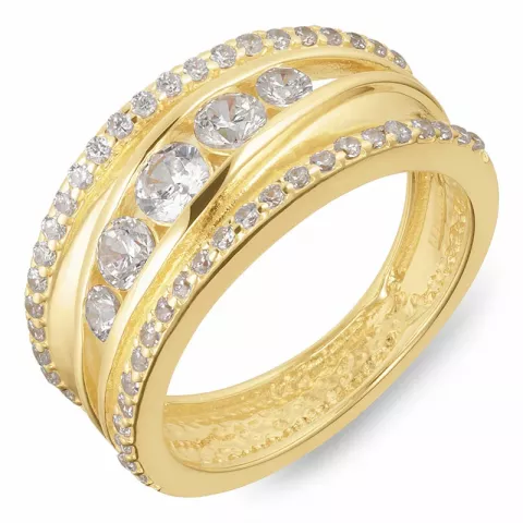 Breit Zirkon Ring aus vergoldetem Sterlingsilber