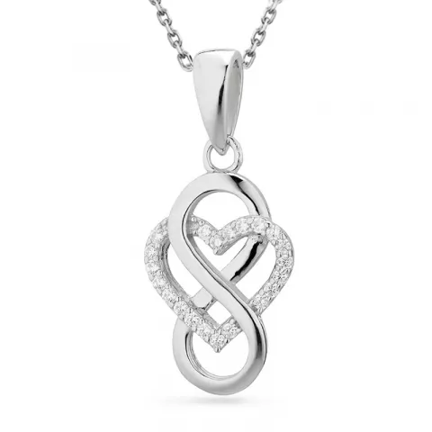 Herz infinity Anhänger mit Halskette aus Silber
