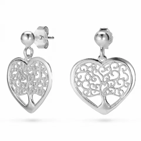 Herz Lebensbaum Ohrringe in Silber