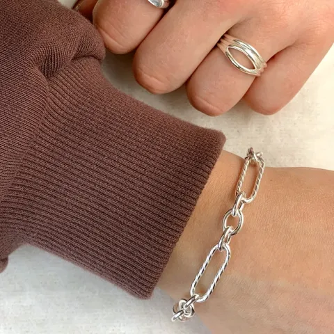Figaroarmband aus Silber x 7,1 mm