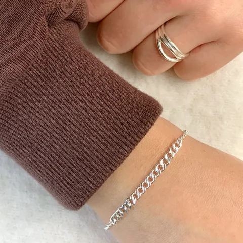 Panzerarmband aus Silber 17, 18cm x 3,9 mm