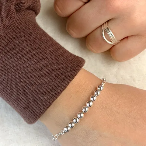 Kugelkettenarmband aus Silber 17, 18cm x 5,0 mm