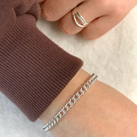 Panzerarmband aus Silber 17, 18cm x 5,3 mm