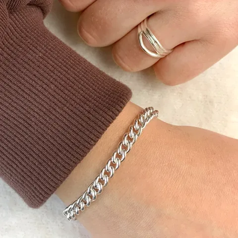 Panzerarmband aus Silber 17, 18cm x 5,8 mm