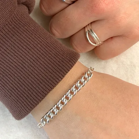 Panzerarmband aus Silber 17, 18cm x 6,5 mm