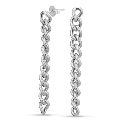 lange Panzer Ohrringe in Silber