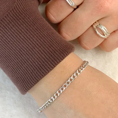 Panzerarmband aus Silber x 4,0 mm