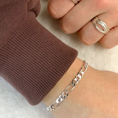 Figaroarmband aus Silber x 4,9 mm