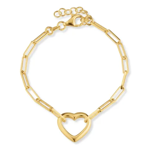Herz Armband aus vergoldetem Sterlingsilber und Anhänger aus vergoldetem Sterlingsilber