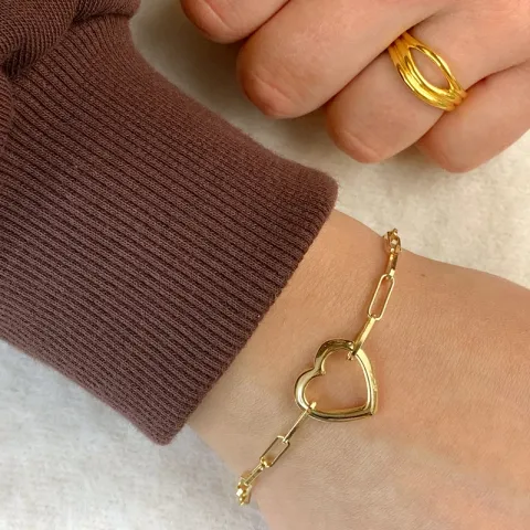 Herz Armband aus vergoldetem Sterlingsilber und Anhänger aus vergoldetem Sterlingsilber