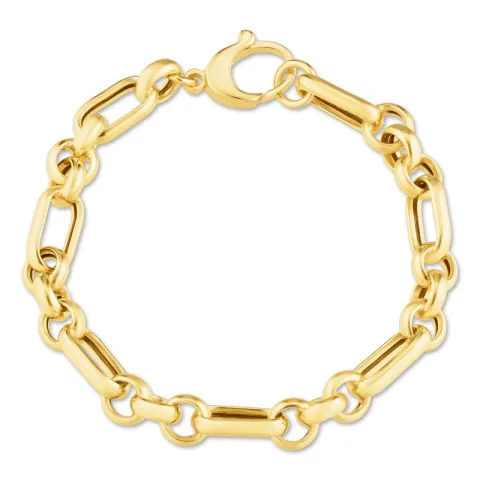 Figaroarmband aus vergoldetem Sterlingsilber x 6,7 mm