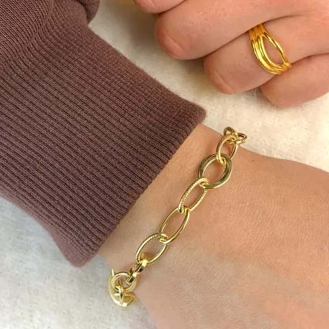 Armband aus vergoldetem Sterlingsilber 17, 18cm x 10,0 mm