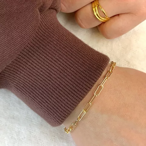Armband aus vergoldetem Sterlingsilber 17 plus 3 cm x 3,6 mm