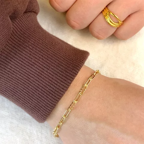Armband aus vergoldetem Sterlingsilber 17, 18cm x 4,2 mm