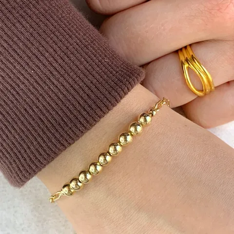 Kugelkettenarmband aus vergoldetem Sterlingsilber 17, 18cm x 5,0 mm