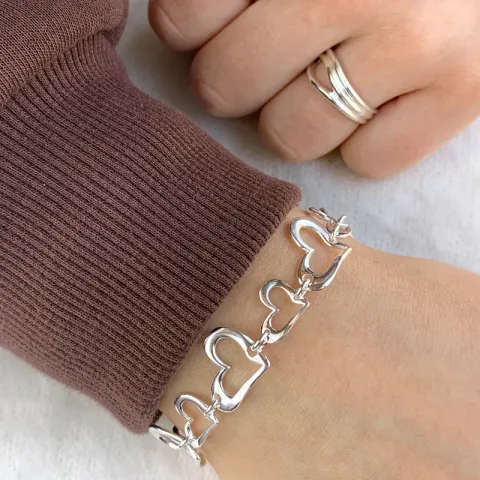 Herzarmband aus Silber x 13,7 mm