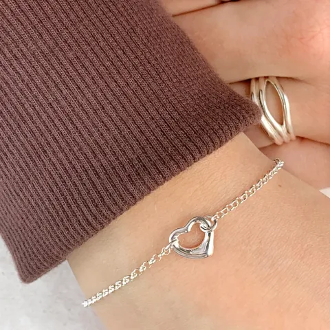 Herz Armband aus Silber und Anhänger aus Silber