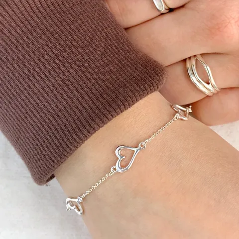 Herz Armband aus Silber und Anhänger aus Silber