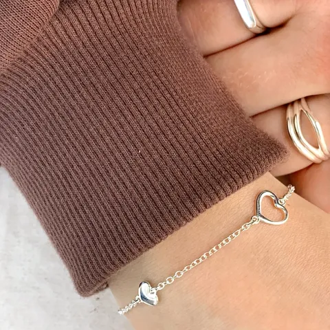 Herz Armband aus Silber und Anhänger aus Silber