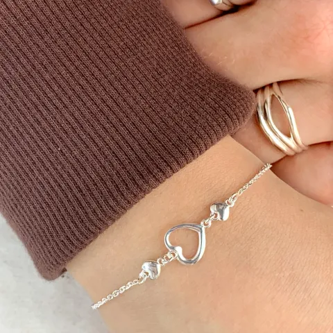 Herz Armband aus Silber und Anhänger aus Silber