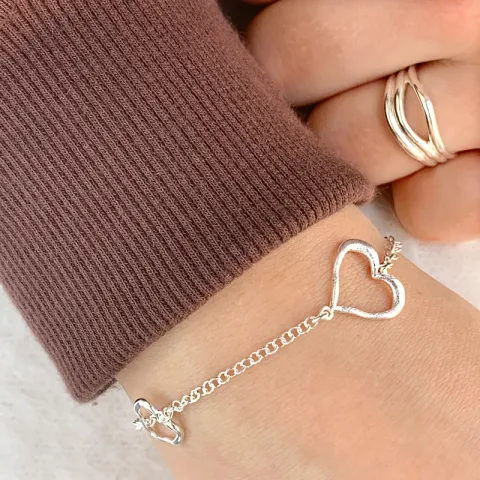 Herz Armband aus Silber und Anhänger aus Silber