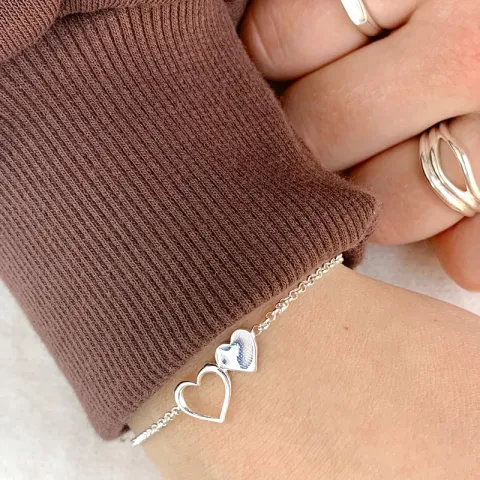Herz Armband aus Silber und Anhänger aus Silber