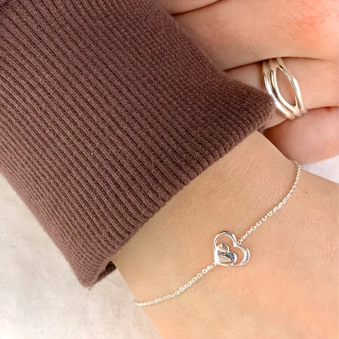 Herz Armband aus Silber und Anhänger aus Silber