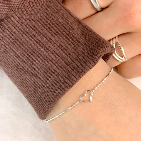 Herz Armband aus Silber und Anhänger aus Silber