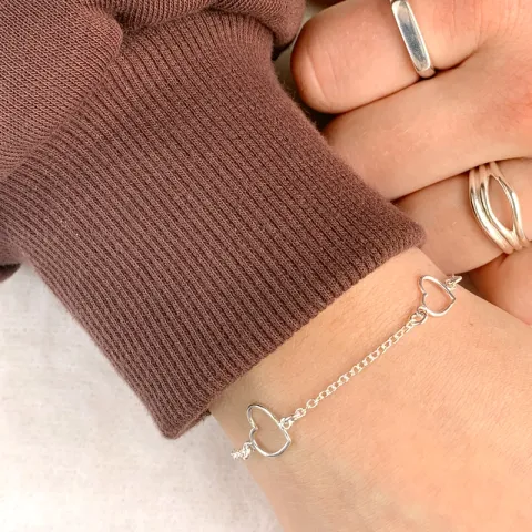 Herz Armband aus Silber und Anhänger aus Silber