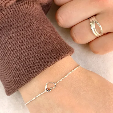 Herz Armband aus Silber und Anhänger aus Silber