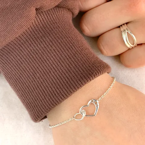Herz Armband aus Silber und Anhänger aus Silber