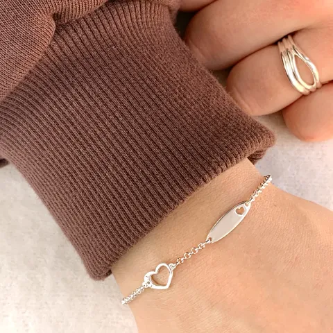 Herz Armband aus Silber und Anhänger aus Silber