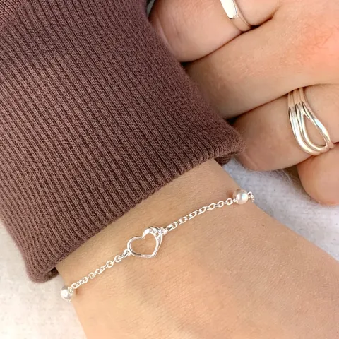 Herz Armband aus Silber und Anhänger aus Silber