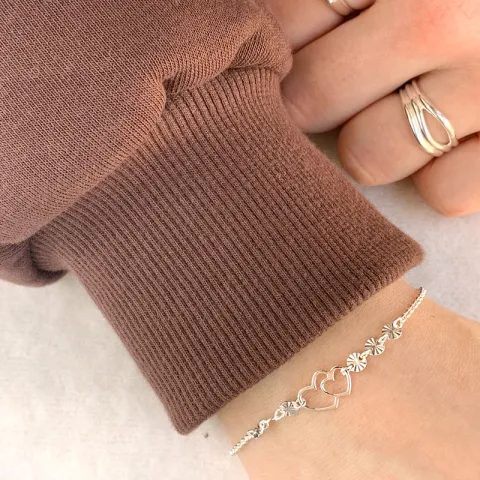 Herz Armband aus Silber und Anhänger aus Silber