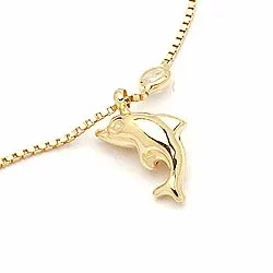 Delfin Fußkette aus vergoldetem Sterlingsilber