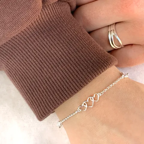Herz Armband aus Silber und Anhänger aus Silber